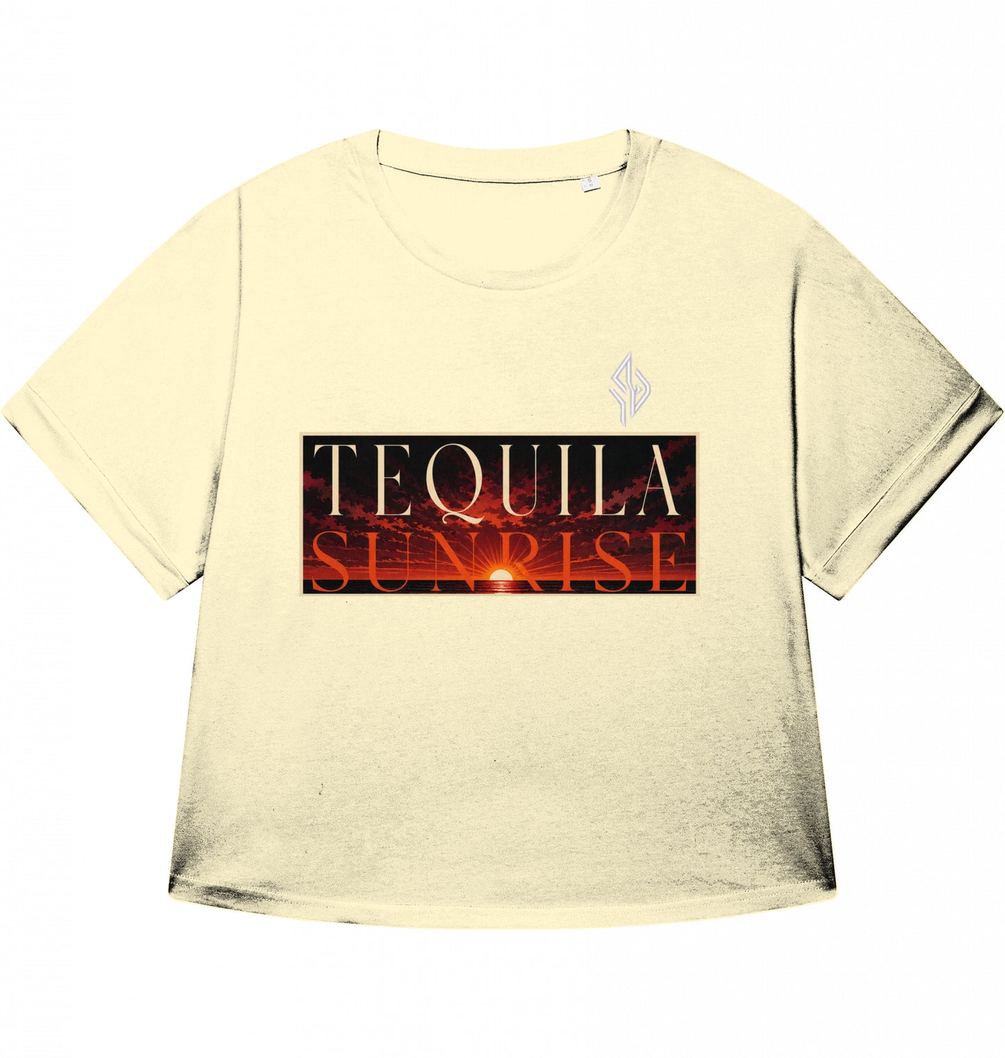 SUÐR Tequila Sunrise Cropped Tee Damen