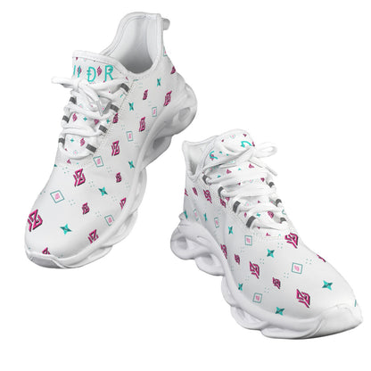 SUÐR Signature 07 Sneaker Herren – Weiß/Pink-Türkis
