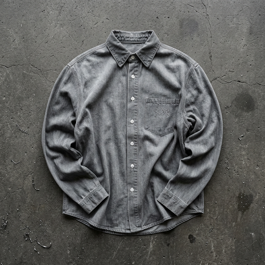BLACKOUT vintage wash denim Shirt – Ansicht 4