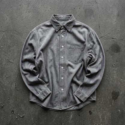BLACKOUT vintage wash denim Shirt – Ansicht 4