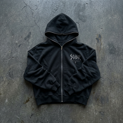 BLACKOUT fleeced full zip boxy Hoodie – Ansicht 1
