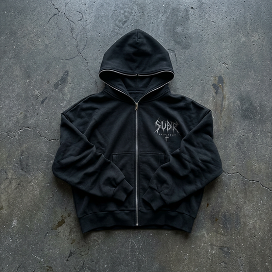 BLACKOUT fleeced full zip boxy Hoodie – Ansicht 1