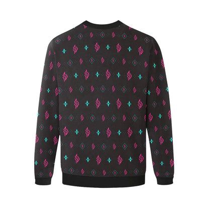 SUÐR Signature Sweatshirt Herren – Schwarz/Pink-Türkis