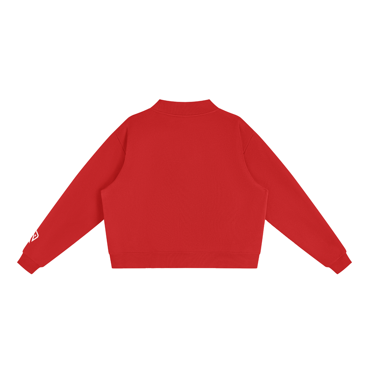 SUÐR Mock-Neck Sweatshirt – Sweatshirt in Red, Rückseite ohne Druck, Emblem am Ärmel