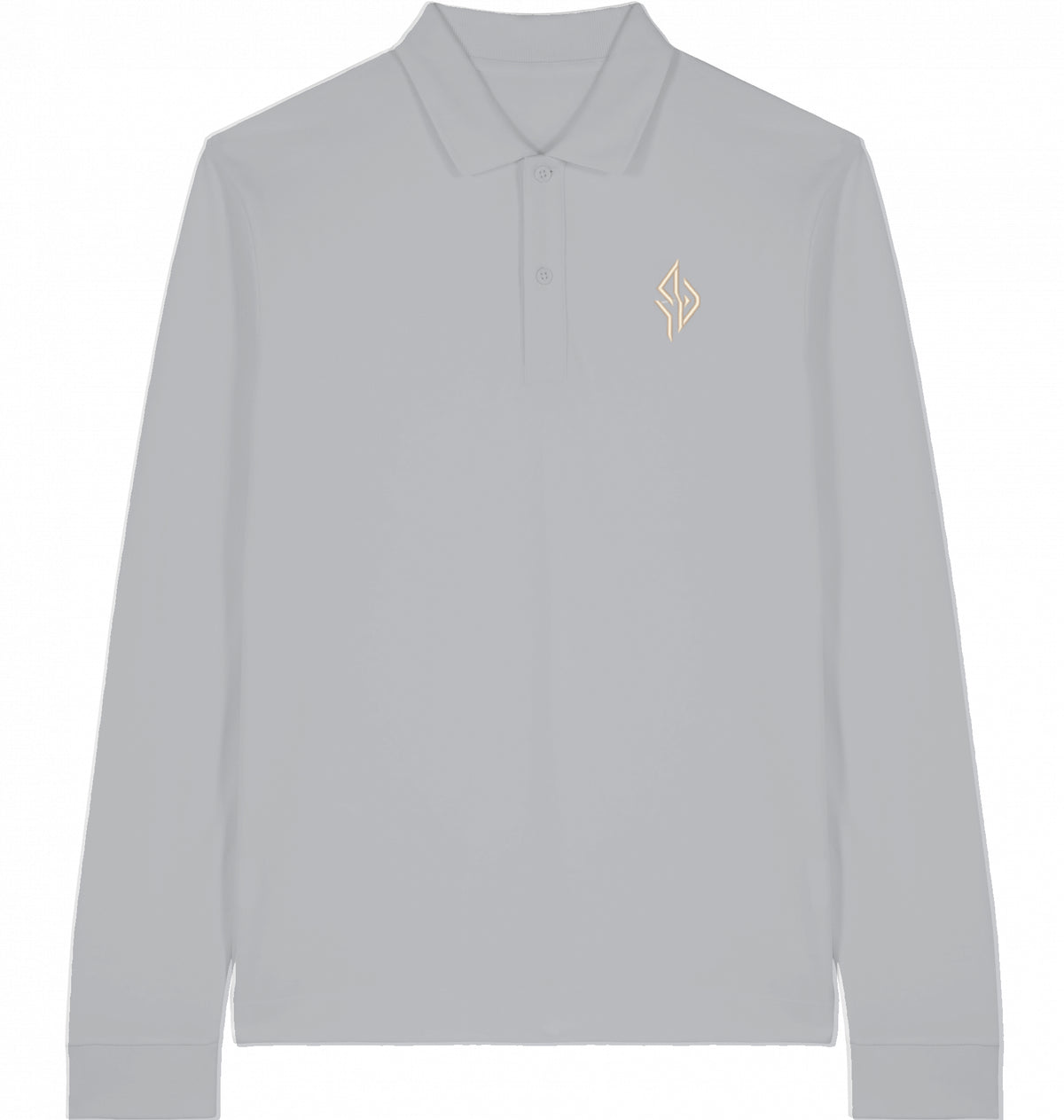 SUÐR Signature Longsleeve Polo in Heather Grey
