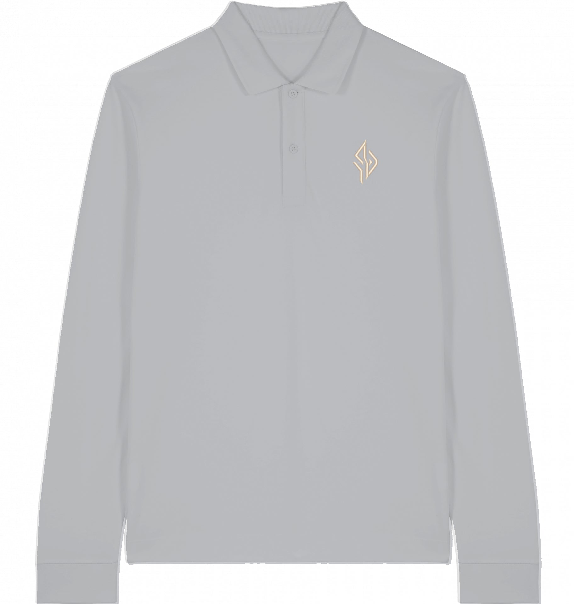 SUÐR Signature Longsleeve Polo in Heather Grey