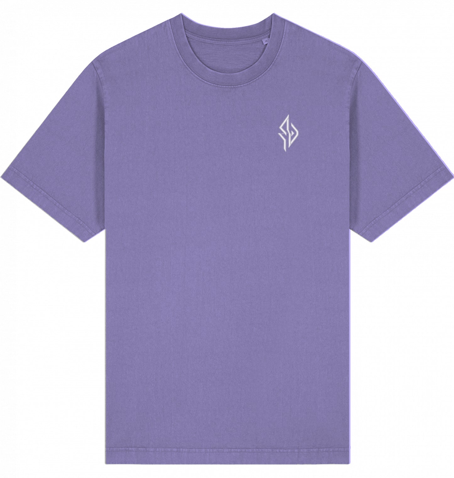 SUÐR FIND Vintage Tee in G. Dyed Purple Love – Vorderansicht