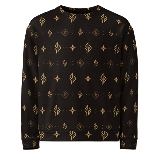 SUÐR Signature Sweatshirt in Braun/Gold – Rückansicht