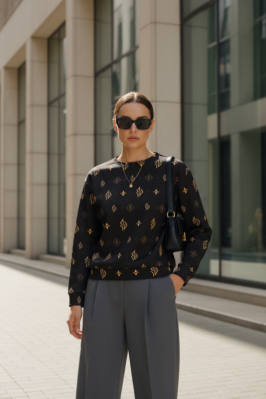 SUÐR Sweatshirt – Braun/Gold