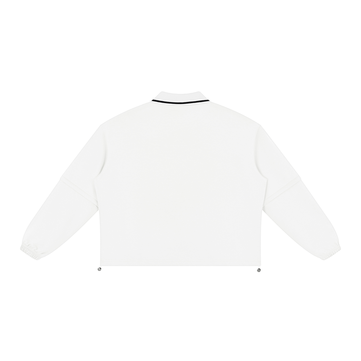 SUÐR Collar Sweatshirt – Sweatshirt in White, Rückseite ohne Druck