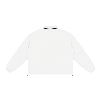 SUÐR Collar Sweatshirt – Sweatshirt in White, Rückseite ohne Druck