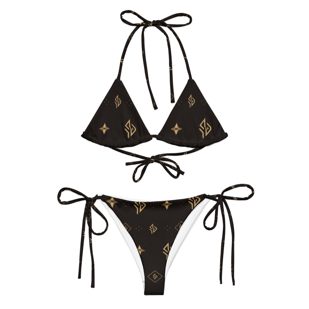 SUÐR Signature String Bikini Set – Braun/Gold