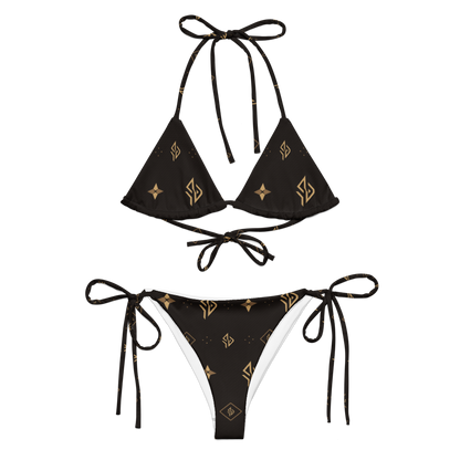 SUÐR Signature String Bikini Set – Braun/Gold