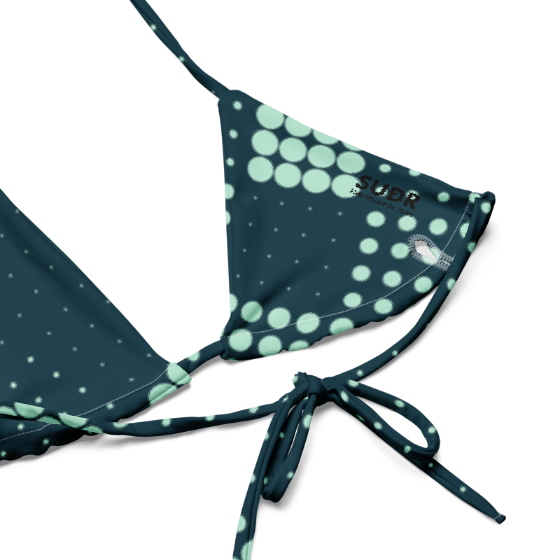SUÐR-'26 String Bikini Dots Petrol – Bikini-Set in Petrol mit Mint-Punkten