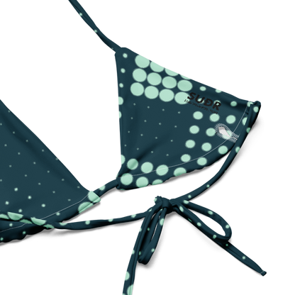 SUÐR-'26 String Bikini Dots Petrol – Bikini-Set in Petrol mit Mint-Punkten