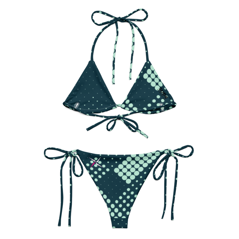 SUÐR-'26 String Bikini Dots Petrol – Bikini-Set in Petrol mit Mint-Punkten