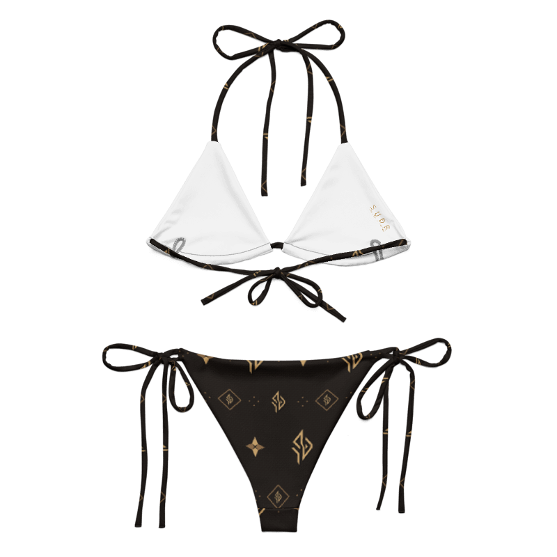 SUÐR Signature String Bikini Set – Braun/Gold