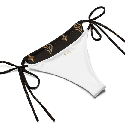 SUÐR Signature String Bikini Bottom – Braun/Gold