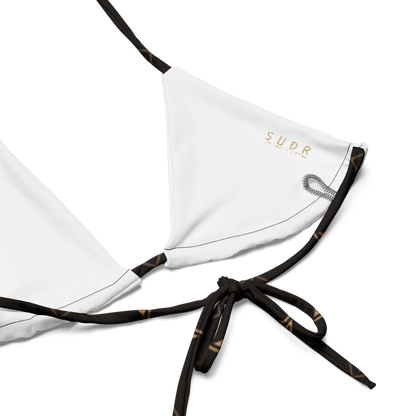 SUÐR Signature String Bikini Set – Braun/Gold