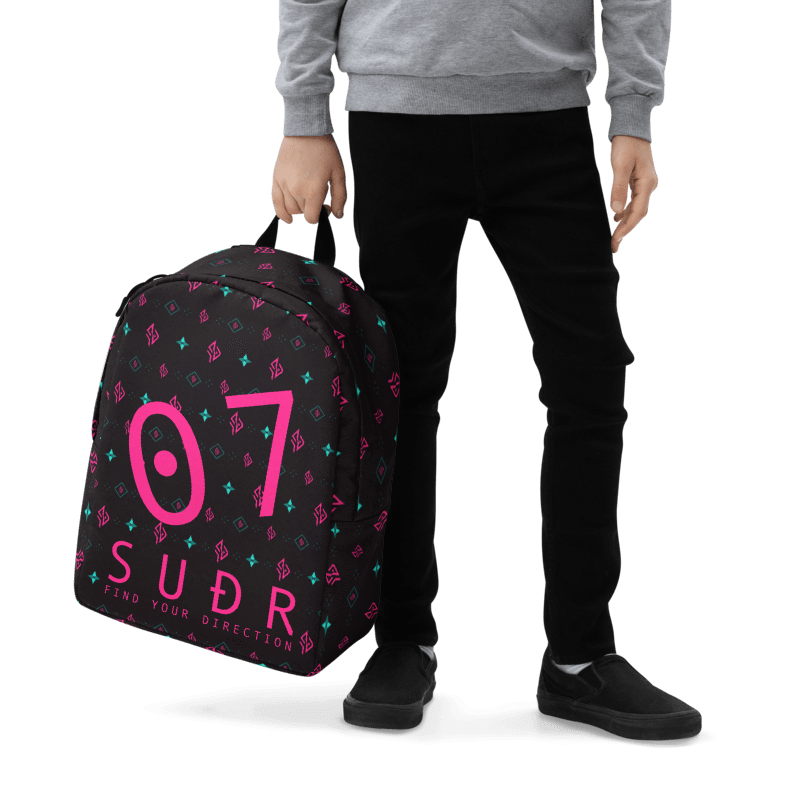 SUÐR Signature 07 Backpack – Schwarz/Pink-Türkis