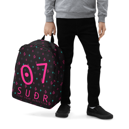 SUÐR Signature 07 Backpack – Schwarz/Pink-Türkis