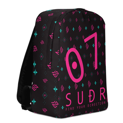 SUÐR Signature 07 Backpack – Schwarz/Pink-Türkis
