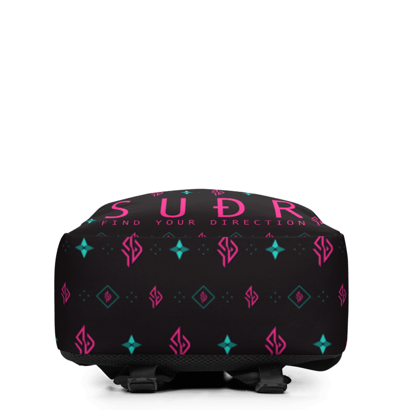 SUÐR Signature 07 Backpack – Schwarz/Pink-Türkis