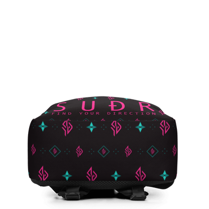 SUÐR Signature 07 Backpack – Schwarz/Pink-Türkis
