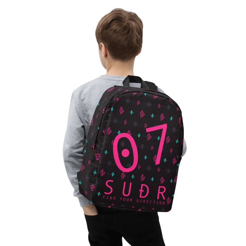 SUÐR Signature 07 Backpack – Schwarz/Pink-Türkis