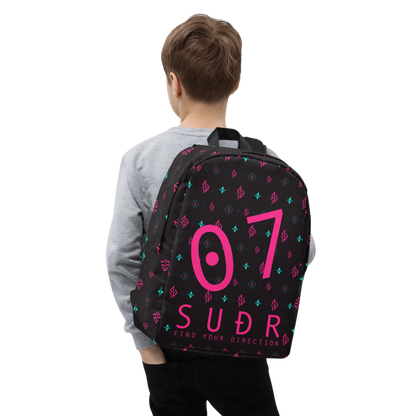 SUÐR Signature 07 Backpack – Schwarz/Pink-Türkis