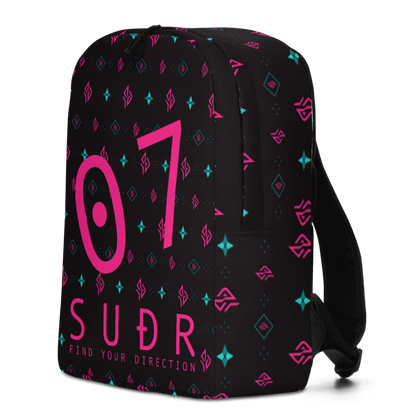 SUÐR Signature 07 Backpack – Schwarz/Pink-Türkis