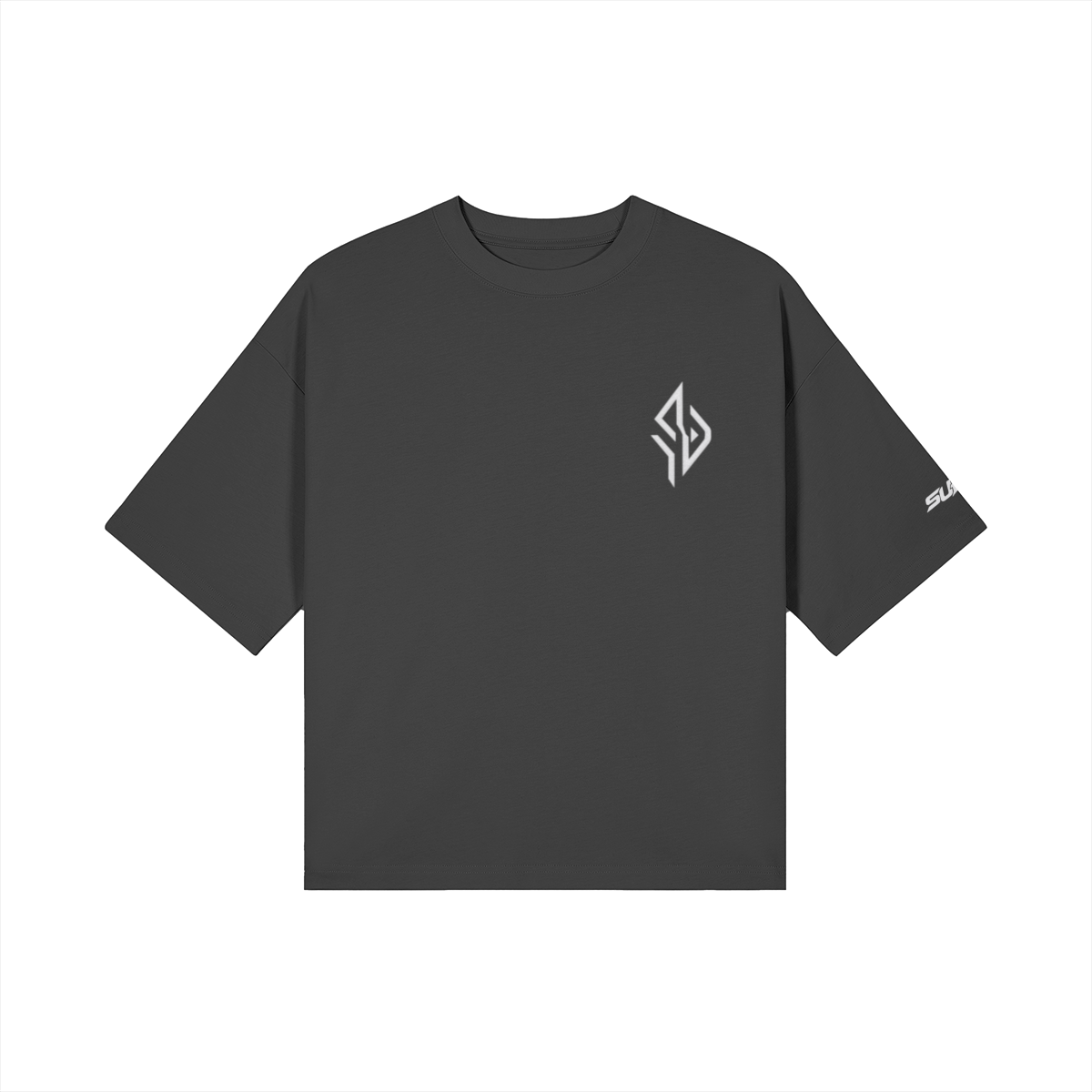 SUÐR Boxy Shirt White Labels – Boxy Fit Tee in Weiß, Vorderansicht