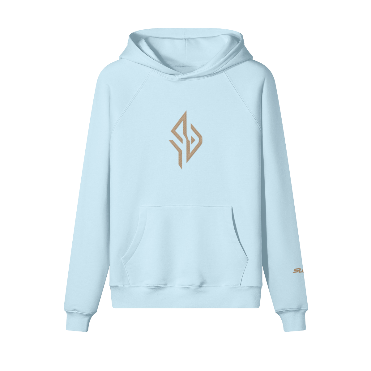 SUÐR Warm Hoodie 380g – Oversized Hoodie in Hellblau, Vorderansicht