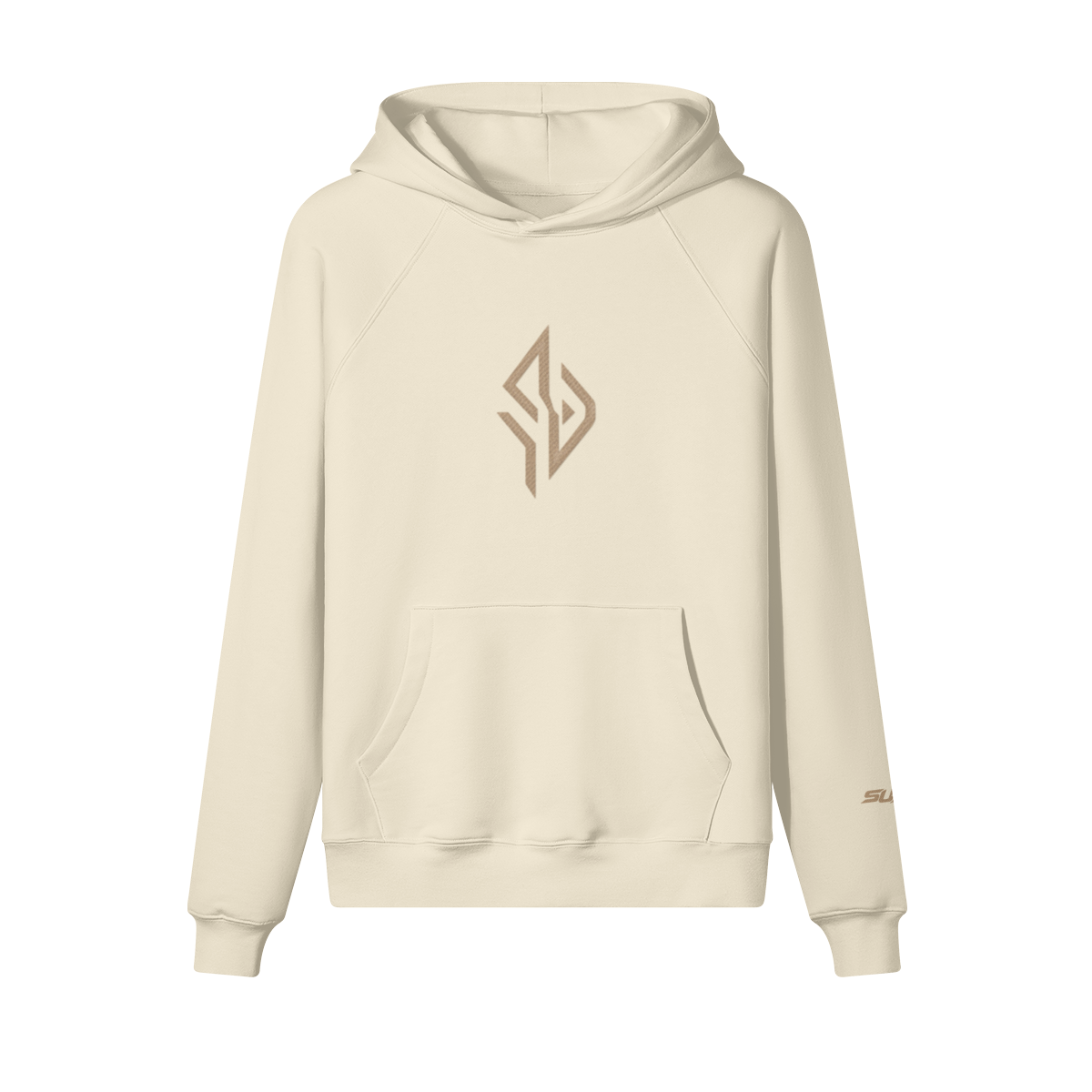 SUÐR Warm Hoodie 380g – Oversized Hoodie in Apricot, Vorderansicht