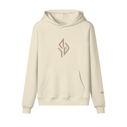 SUÐR Warm Hoodie 380g – Oversized Hoodie in Apricot, Vorderansicht