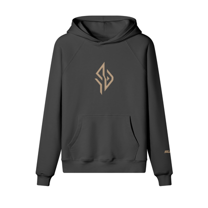 SUÐR Warm Hoodie 380g – Oversized Hoodie in Schwarz, Vorderansicht