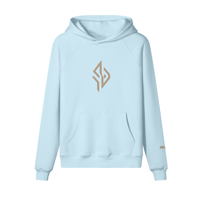 SUÐR Warm Hoodie 380g – Oversized Hoodie in Hellblau, Vorderansicht