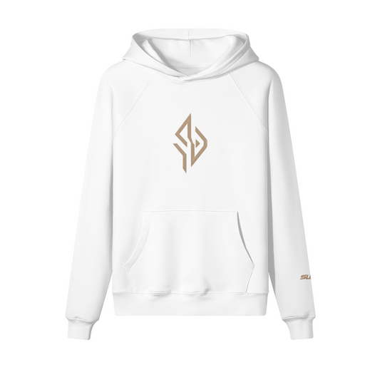 SUÐR Warm Hoodie 380g – Oversized Hoodie in Weiß, Vorderansicht