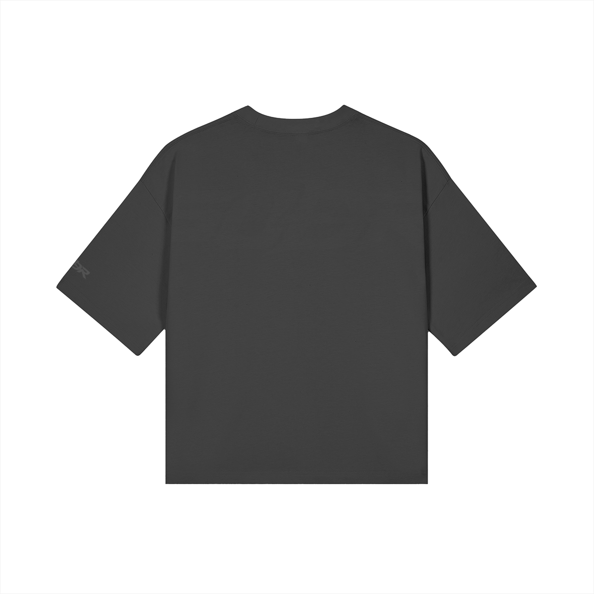 SUÐR Boxy Shirt Black Labels – Boxy Fit Tee in Schwarz, Rückansicht mit SUÐR-Schriftzug