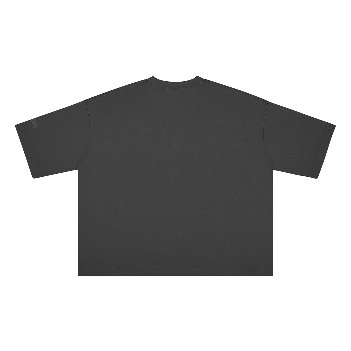 SUÐR Boxy Shirt Black Labels – Boxy Fit Tee in Schwarz, Rückansicht mit SUÐR-Schriftzug
