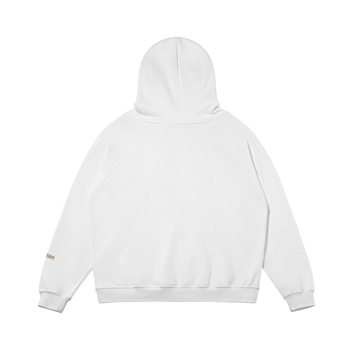 SUÐR Warm Hoodie 380g – Oversized Hoodie in Weiß, Rückansicht