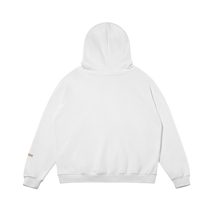 SUÐR Warm Hoodie 380g – Oversized Hoodie in Weiß, Rückansicht