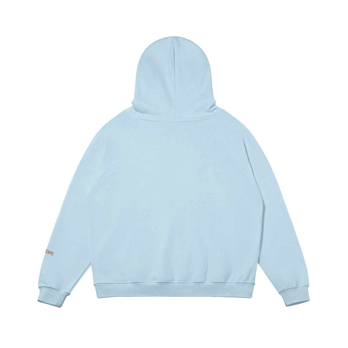 SUÐR Warm Hoodie 380g – Oversized Hoodie in Hellblau, Rückansicht