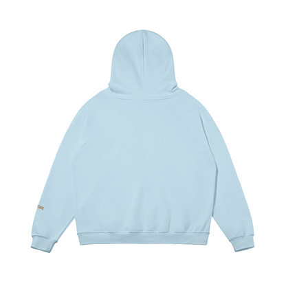 SUÐR Warm Hoodie 380g – Oversized Hoodie in Hellblau, Rückansicht