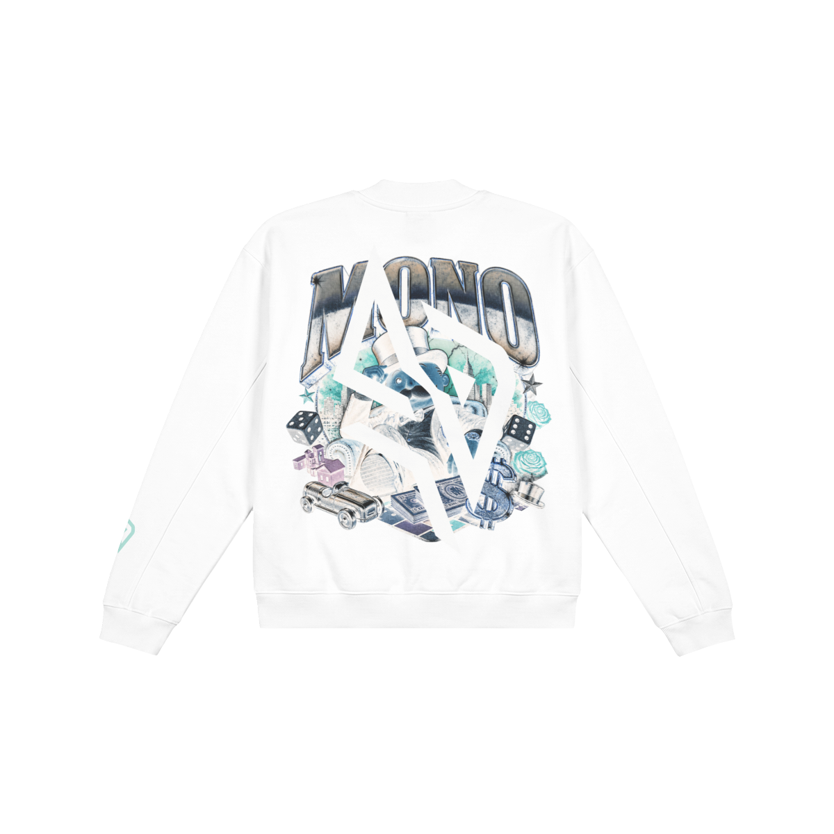 SUÐR MONO 07 Fleece Bomber – Fleece Bomber mit MONO-Rückenmotiv