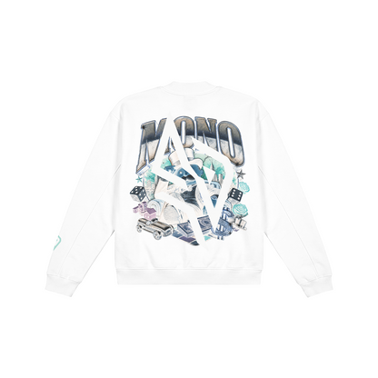 SUÐR MONO 07 Fleece Bomber – Fleece Bomber mit MONO-Rückenmotiv