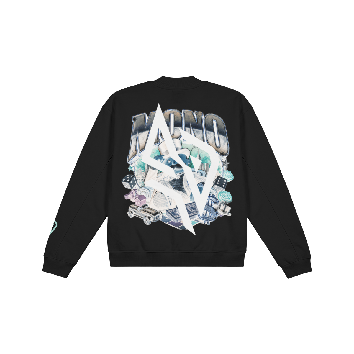SUÐR MONO 07 Fleece Bomber – Fleece Bomber mit MONO-Rückenmotiv