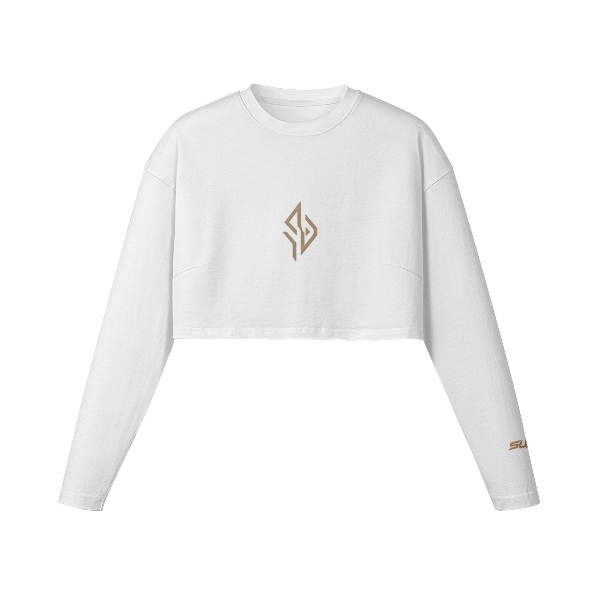 SUÐR Crop Top Longsleeve in Weiß