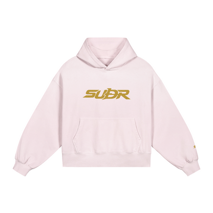 SUÐR Glitter Girls Boxy Hoodie 420g in Rosé