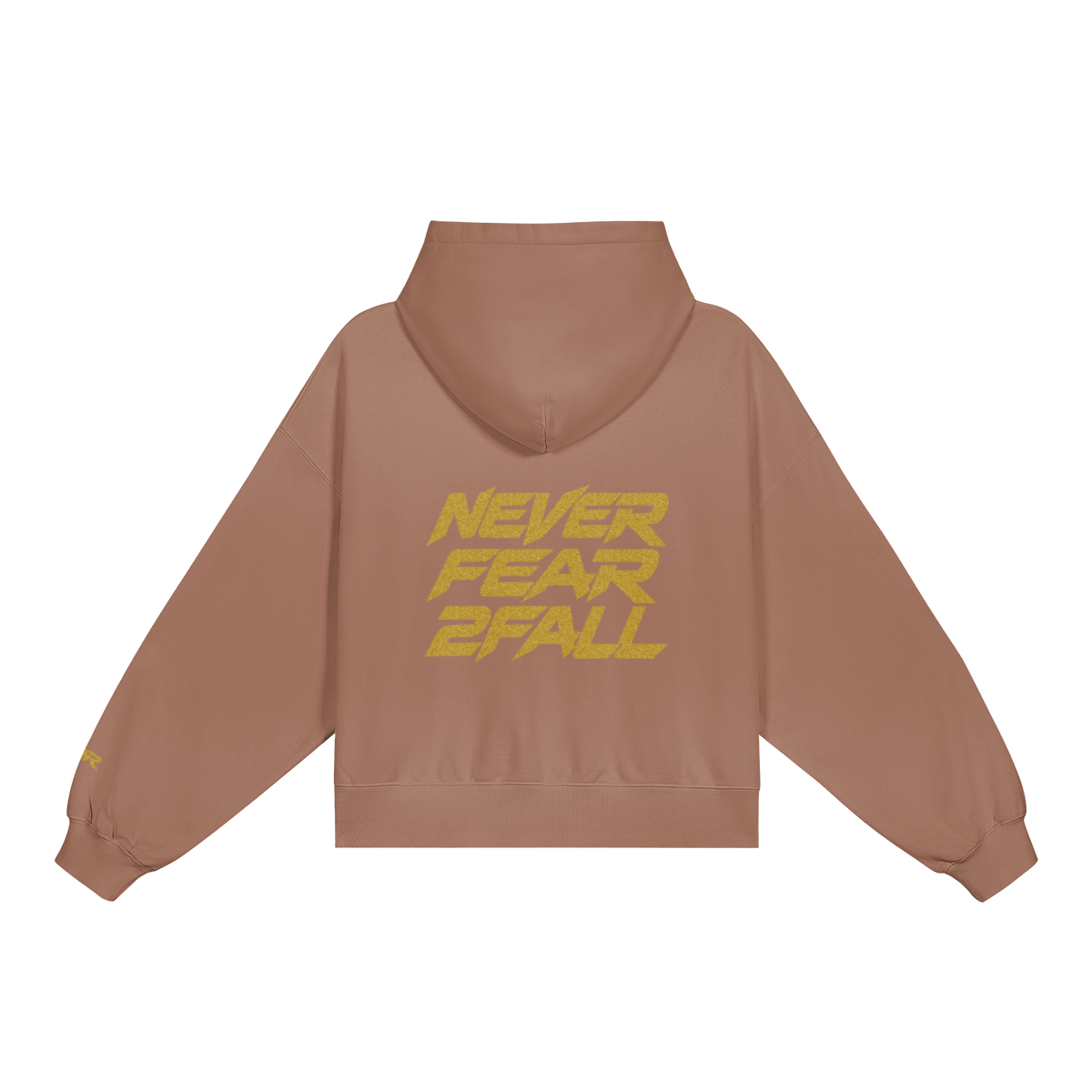 SUÐR Glitter Girls Boxy Hoodie 420g in Mokka – Rückansicht